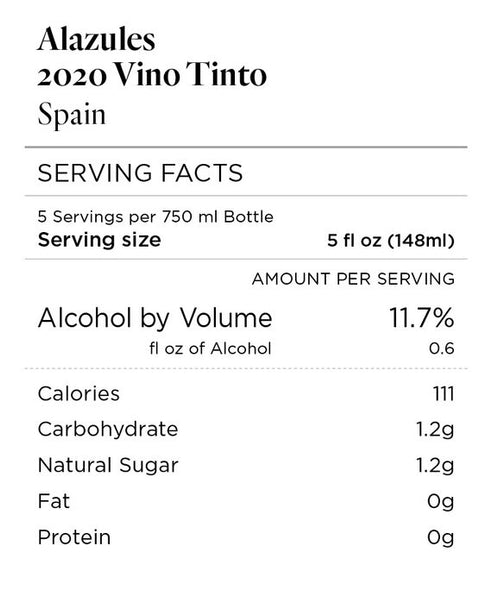 Alazules 2020 Vino Tinto, Spain