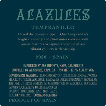 Alazules 2020 Tempranillo Spain