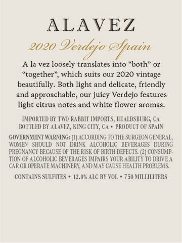 Alavez 2020 Verdejo Spain