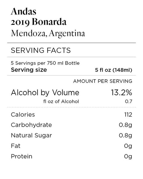 Andás 2019 Bonarda Mendoza, Argentina