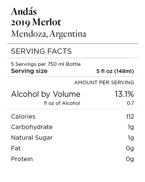Andás 2019 Merlot Mendoza, Argentina