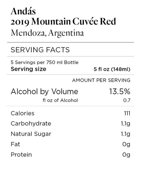 Andás 2019 Mountain Cuvée Red Mendoza, Argentina