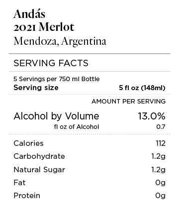 Andás 2021 Merlot Mendoza, Argentina