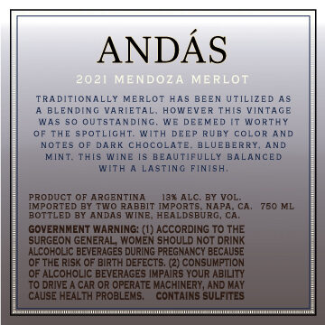 Andás 2021 Merlot Mendoza, Argentina