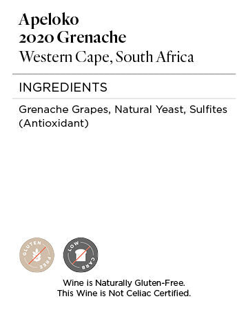 Apeloko 2020 Grenache Western Cape, South Africa