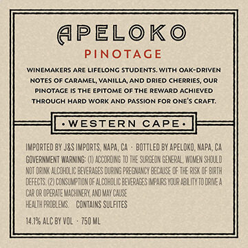 Apeloko 2020 Pinotage Western Cape, South Africa