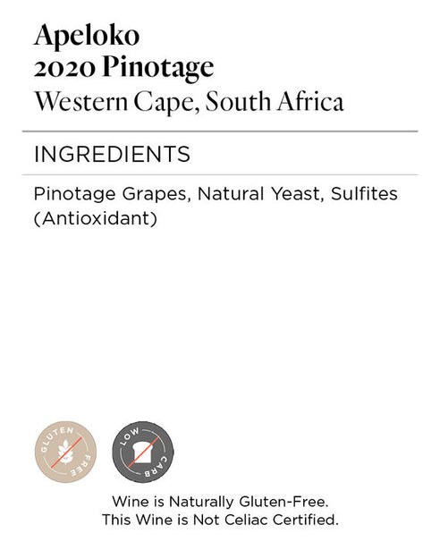 Apeloko 2020 Pinotage Western Cape, South Africa