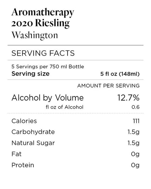 Aromatherapy 2020 Riesling, Washington