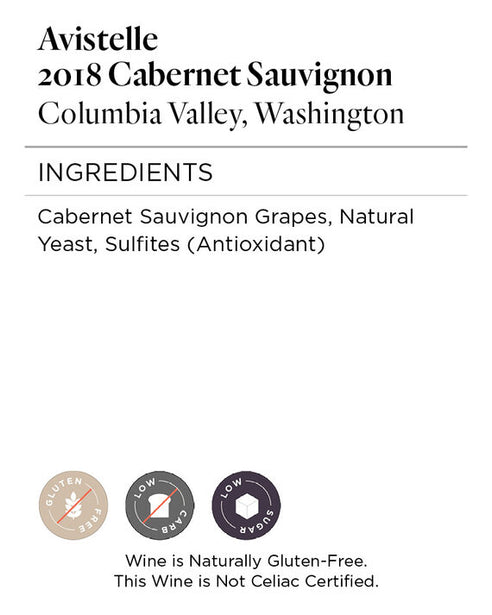 Avistelle 2018 Cabernet Sauvignon Columbia Valley, Washington