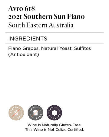 Avro 618 2021 Southern Sun Fiano South Eastern Australia