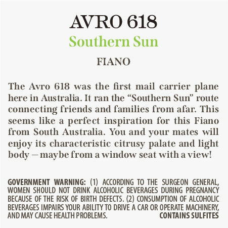 Avro 618 2021 Southern Sun Fiano South Eastern Australia