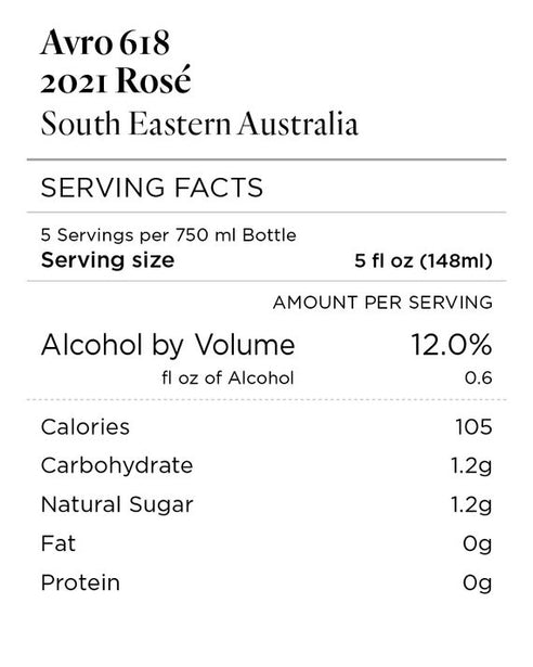 Avro 618 2021 Rosé South Eastern Australia, Australia