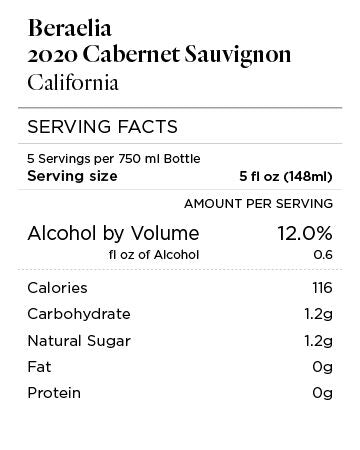 Beraelia 2020 Cabernet Sauvignon California