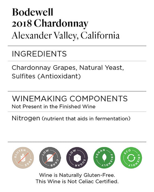 Bodewell 2018 Chardonnay Alexander Valley, California