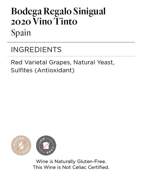 Bodega Regalo Sinigual 2020 Vino Tinto, Spain