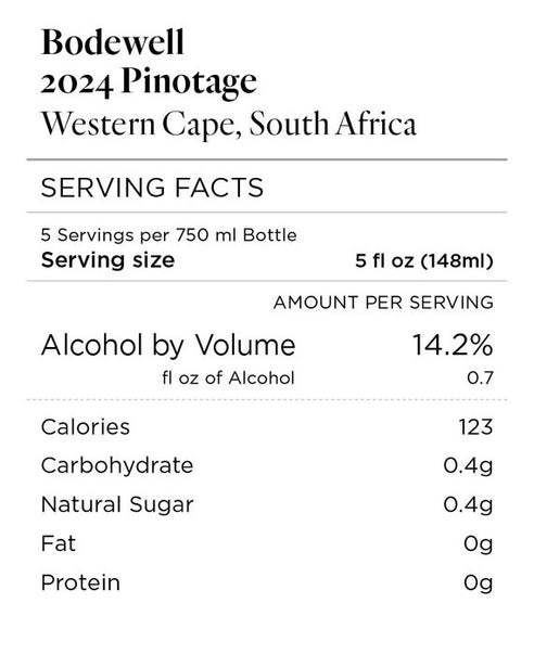 Bodewell 2024 Pinotage Western Cape, South Africa