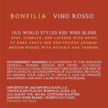 Bonfilia 2019 Vino Rosso Veneto IGT Italy