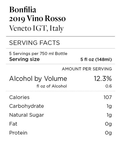 Bonfilia 2019 Vino Rosso Veneto IGT Italy