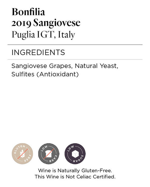 Bonfilia 2019 Sangiovese Puglia IGT, Italy
