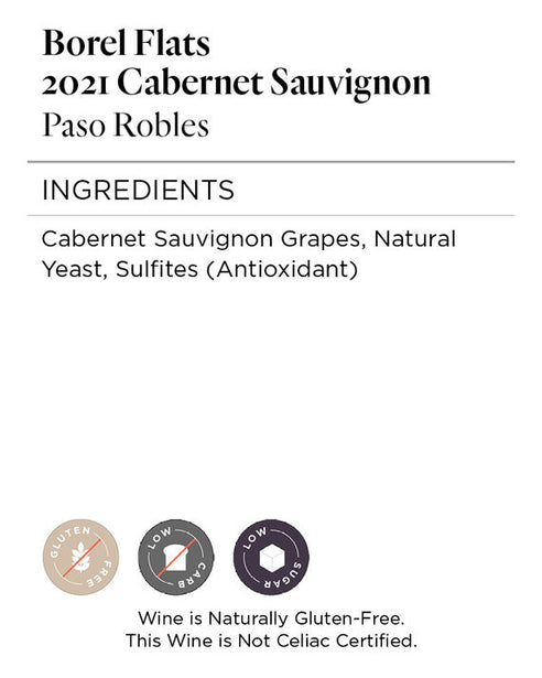 Borel Flats 2021 Cabernet Sauvignon Paso Robles, California