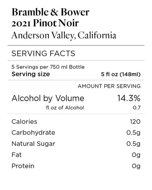 Bramble & Bower 2021 Pinot Noir Anderson Valley, California