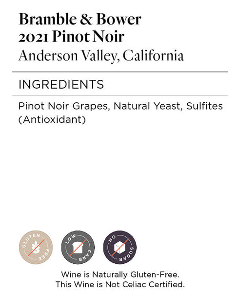 Bramble & Bower 2021 Pinot Noir Anderson Valley, California