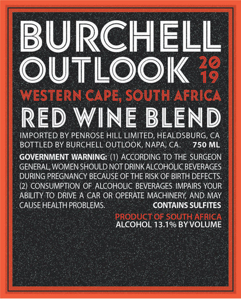 Burchell Outlook 2019 Red Blend Western Cape, South Africa