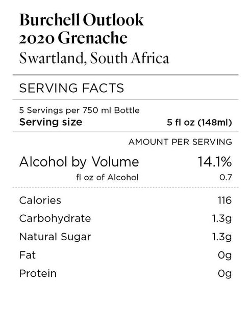Burchell Outlook 2020 Grenache Swartland, South Africa
