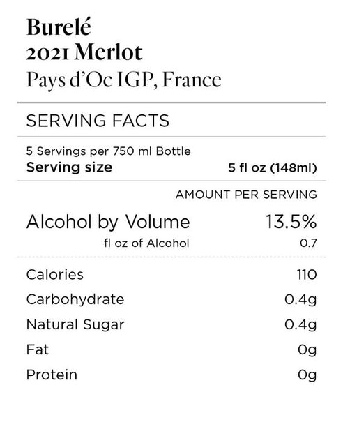 Burelé 2021 Merlot Pays d'Oc IGP, France