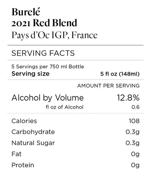 Burelé 2021 Red Blend Pays d'Oc IGP, France