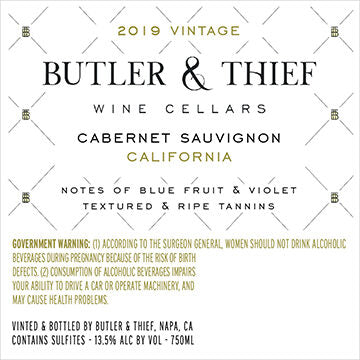 Butler & Thief 2019 Cabernet Sauvignon California