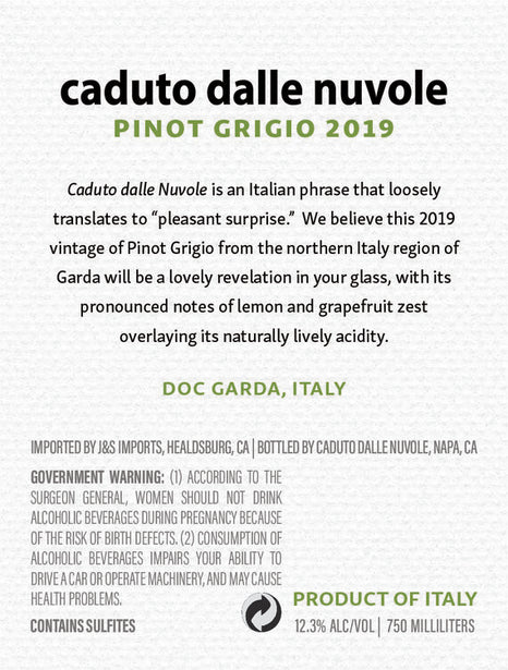 Caduto dalle Nuvole 2019 Pinot Grigio Garda DOC, Italy