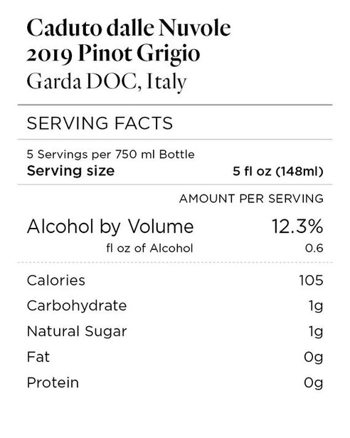 Caduto dalle Nuvole 2019 Pinot Grigio Garda DOC, Italy