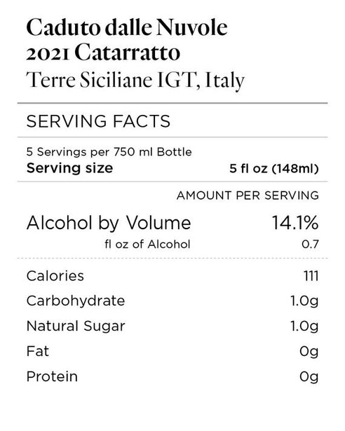 Caduto dalle Nuvole 2021 Catarratto Terre Siciliane IGT, Italy