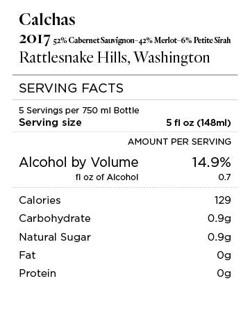 Calchas 2017 Varietal Blend Rattlesnake Hills, Washington