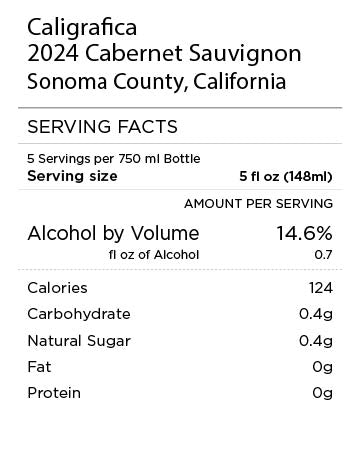 Caligrafica Cabernet Sauvignon serving facts