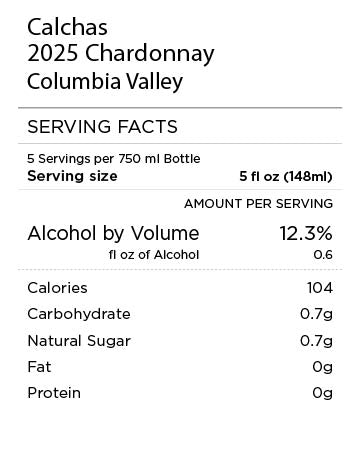 Calchas Chardonnay Serving Facts