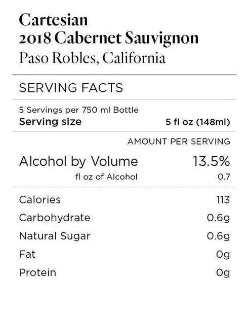 Cartesian 2018 Cabernet Sauvignon Paso Robles, California