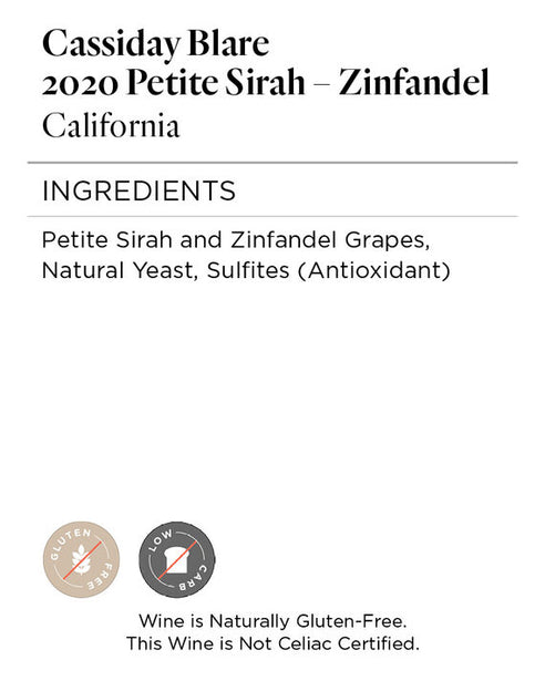 Cassiday Blare 2020 Petite Sirah – Zinfandel California