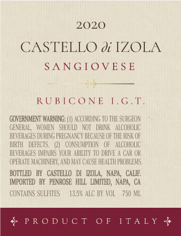 Castello di Izola 2020 Sangiovese Rubicone IGT, Italy