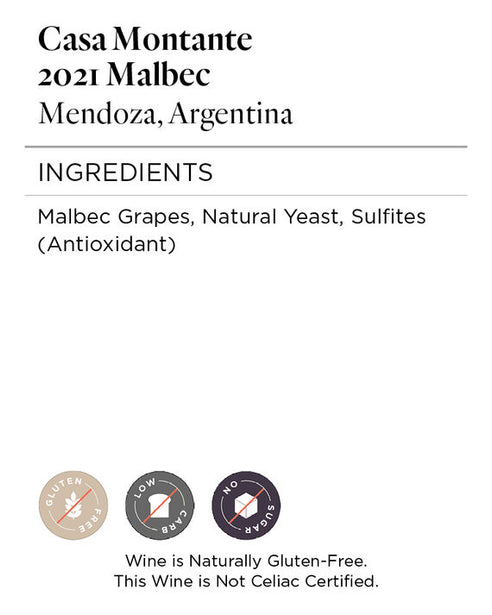 Casa Montante 2021 Malbec Mendoza, Argentina