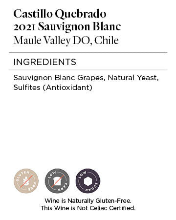 Castillo Quebrado 2021 Sauvignon Blanc Maule Valley DO, Chile