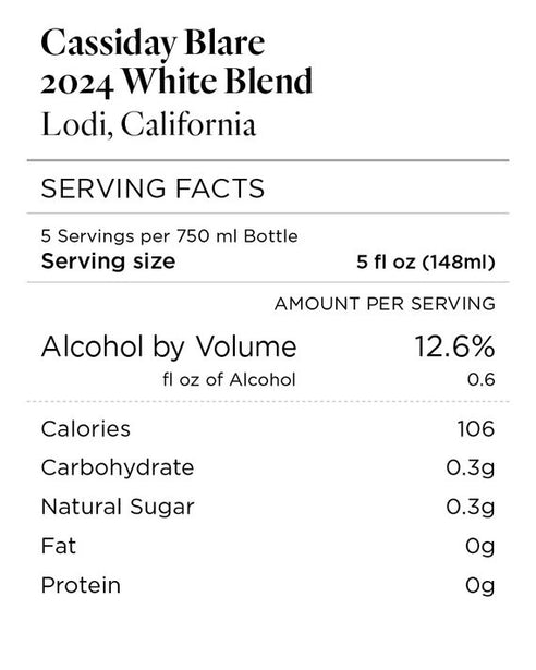 Cassiday Blare 2024 White Blend Lodi