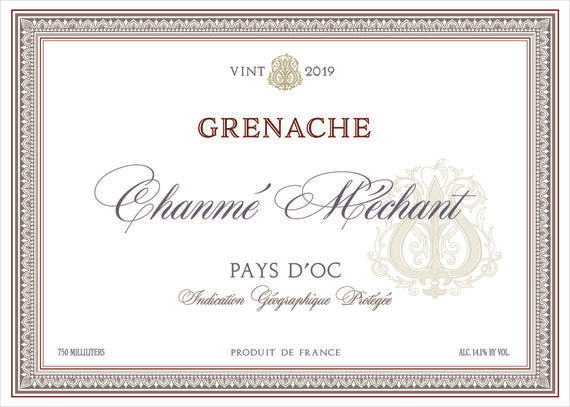 Chanmé Méchant 2019 Grenache Pays d'Oc IGP, France