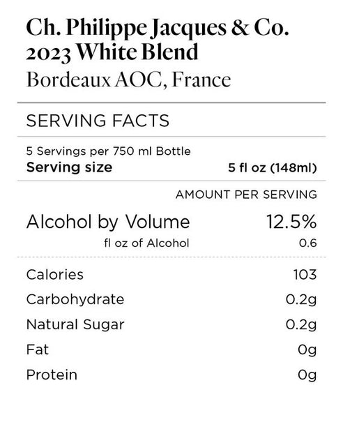 Ch. Philippe Jacques & Co. 2023 White Blend Bordeaux AOC, France