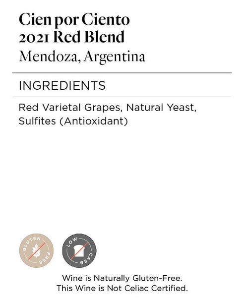 Cien por Ciento 2021 Red Blend Mendoza, Argentina