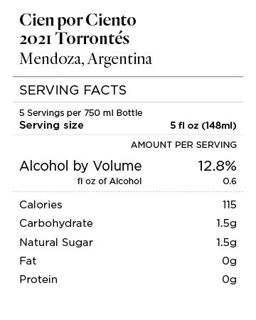 Cien por Ciento 2021 Torrontés Mendoza, Argentina