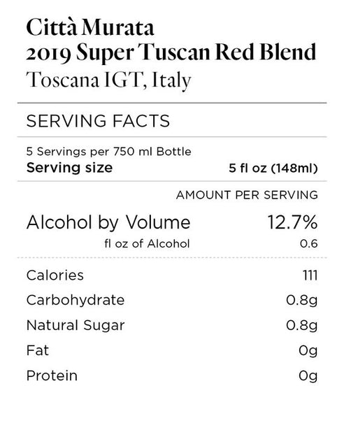 Città Murata 2019 Super Tuscan Red Blend Toscana IGT, Italy
