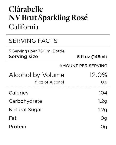Clârabelle NV Brut Sparkling Rosé, California
