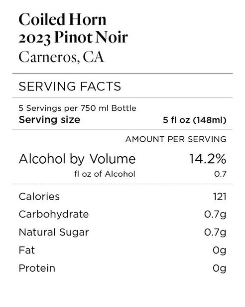 Coiled Horn 2023 Pinot Noir Carneros, California